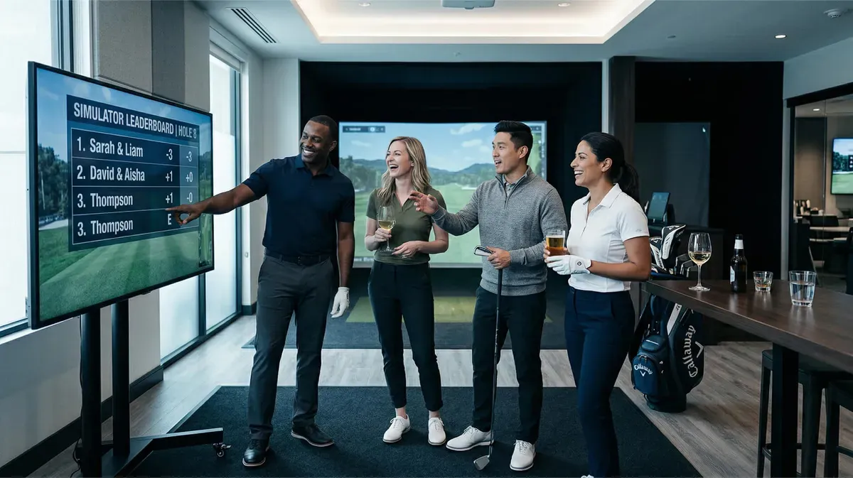 Golf league players competing